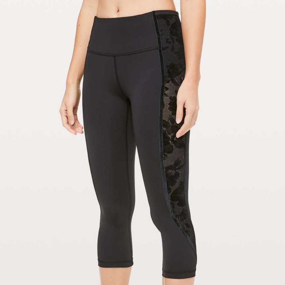 Lululemon Wunder Under Crop High-Rise Flocked 21"